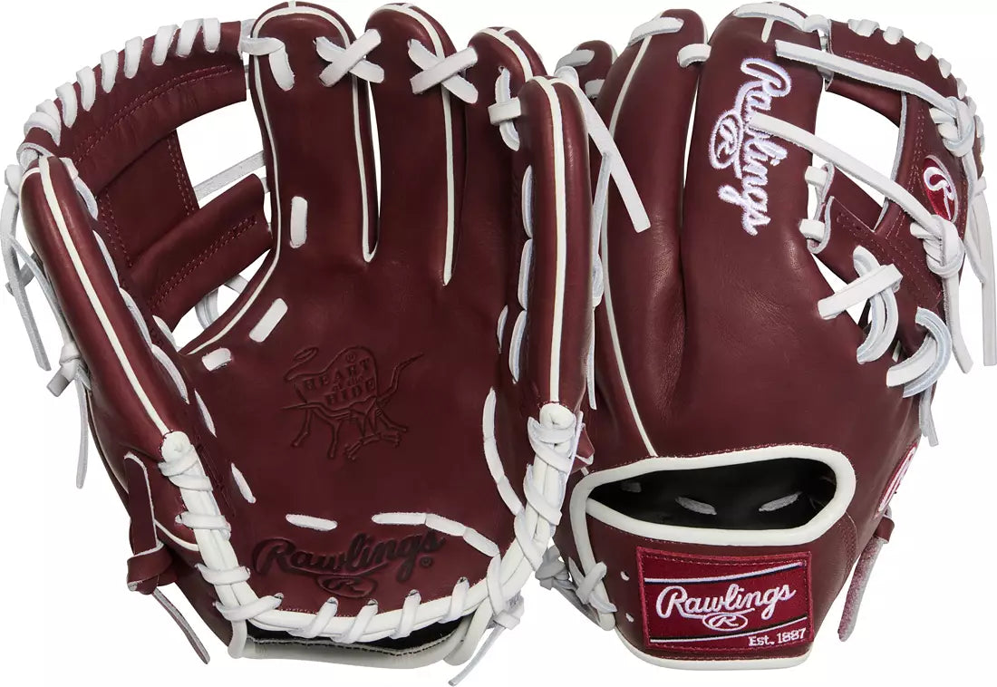 Rawlings Heart of the Hide 11.5" Maroon/White Baseball Glove