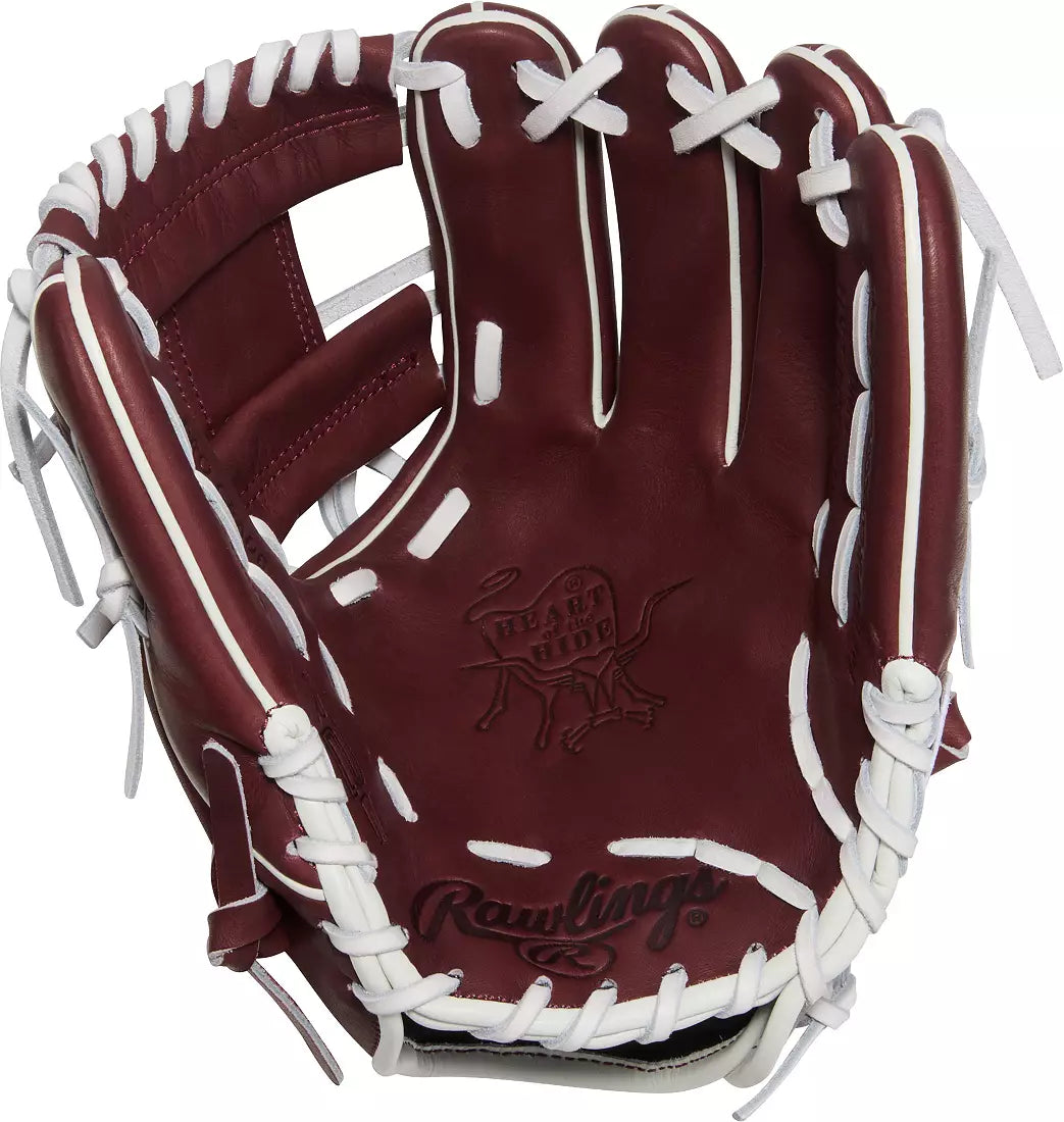 Rawlings Heart of the Hide 11.5" Maroon/White Baseball Glove