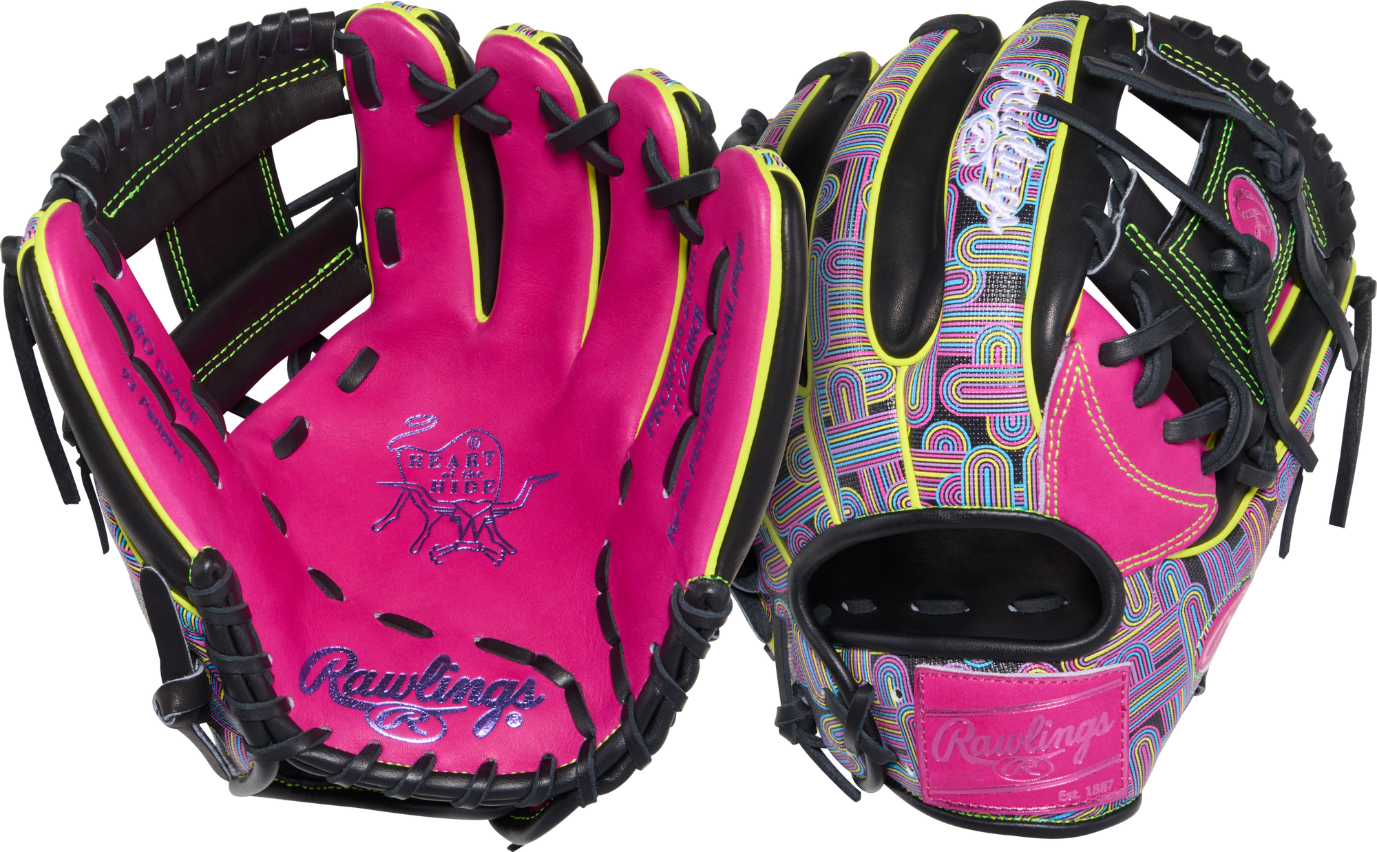 Rawlings HOH Color Sync 10 Berry Pattern 11.5" Baseball Glove